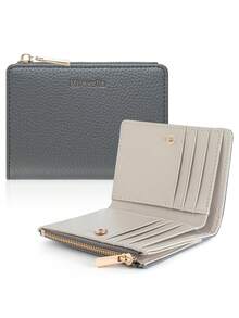 Pomelo Best Small Wallet Women RFID Blocking Faux Leather Bifold Slim Card Holder With Zipper Coin Pocket - Multicolor - View 8