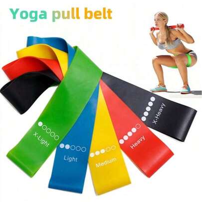 5 Dây kháng lực yoga dùng để tập luyện, kéo giãn cơ thể, tập thể dục, dây kháng lực đàn hồi cho Pilates, dụng cụ tập mông, phòng tập gym.