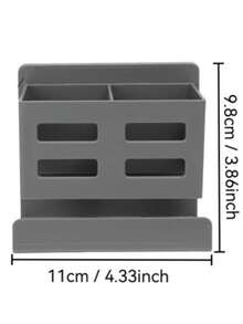 1 pieza Organizador de almacenamiento de baño montado en la pared, puede contener cepillo de dientes, maquinilla de afeitar y herramientas de belleza - No se requiere perforación, material de plástico duradero, soporte para brochas de tocador, soporte para cepillo de dientes y maquinilla de afeitar de baño, caja de almacenamiento de artículos de tocador montada en la pared, accesorios de baño sin taladro - Multicolor - Ver 2