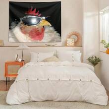 1pc Funny Chick Wearing Sunglasses Pattern Tapestry, Polyester Fabric Wall Hanging Decor For Living Room, Bedroom, Office, Home Decoration, Party, Rectangular Kitchen Wall Hanging Cloth With Draping Effect, Wall Tapestry  (With Hook) - Tapestries, Wall Tapestry, Aesthetic Tapestry, Bohemian Tapestry, Mandala Tapestry, Cool Wall Hanging, Room Decor Tapestry, Hippie Tapestry, Boho Decor, Easy To Hang Art, Tapestry For Bedroom, Wall Deocr, Backdrop, Arch Backdrop, Flags For Bedroom - 彩色 - 查看 7