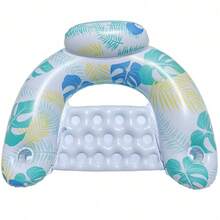 1pc Maple Leaf Pattern Inflatable U-Shaped Floating Chair, Simple Water Recreation Buoy, Maple Leaf PVC Inflatable Buoy, Water Floating Chair, Foldable Maple Leaf U-Shaped Floating Bed, Water Leisure Chair, Pool Party, Beach Entertainment, Summer Essential - Upgraded Version - View 9