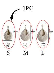 1pc Handwoven Teardrop-Shaped Storage Basket, Bohemian Style, Space-Saving Wall-Mounted Organizer, Suitable For Storing Vegetables, Potatoes, Onions, Garlic, Fresh Produce, Snacks, Toiletries, Towels, Toys And Household Items, Multifunctional Decor Piece, Fits Bohemian & Farmhouse Home Decor - White - View 14