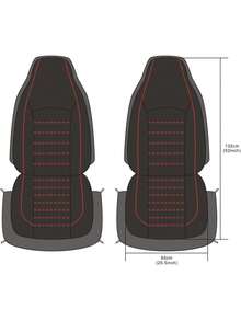 2/7 peças Capas de assento de carro em pele PU com design de costura dupla acolchoada, capas de assento impermeáveis, protetor de assento respirável, ajuste universal para a maioria dos sedãs, SUVs, camiões, capas de assento dianteiras de luxo respiráveis com apoio lombar, capas de assento traseiras. Conjunto de 9 peças inclui: 2 capas de assento dianteiras, 1 capa de encosto, 1 capa de assento traseira e 3 capas de apoio de cabeça. Conjunto de 4 peças inclui: 2 capas de assento dianteiras com apoios de cabeça - A - Ver 7