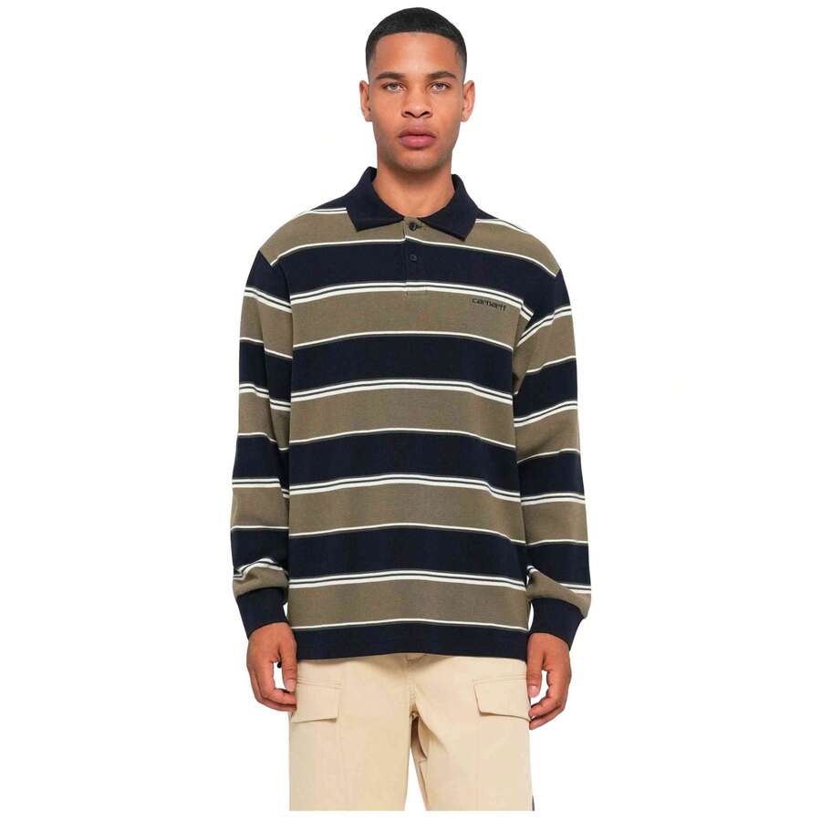 Carhartt Wip قميص بولو رجالي بأكمام طويلة من مالون متعدد الألوان - متعدد الألوان - مشاهدة 1