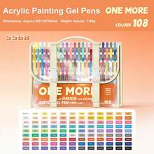 36/48/72/108 Colors Retractable Gel Pens, 0.8mm Tip Acrylic Paint Pens With Strong Coverage, Quick-Drying Ink That Won't Fade On Glass, Stone, Ceramic, Multi-Purpose Drawing Pens, Professional Art Supplies, Back To School Essential Gift - Colored Gel Pens - View 16