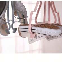 Pink Creative Shoe Drying Rack, Thickened Double Shoe Hook Balcony Shoe Rack, Hanging Shoe Hook Clothes Drying Rack - View 7