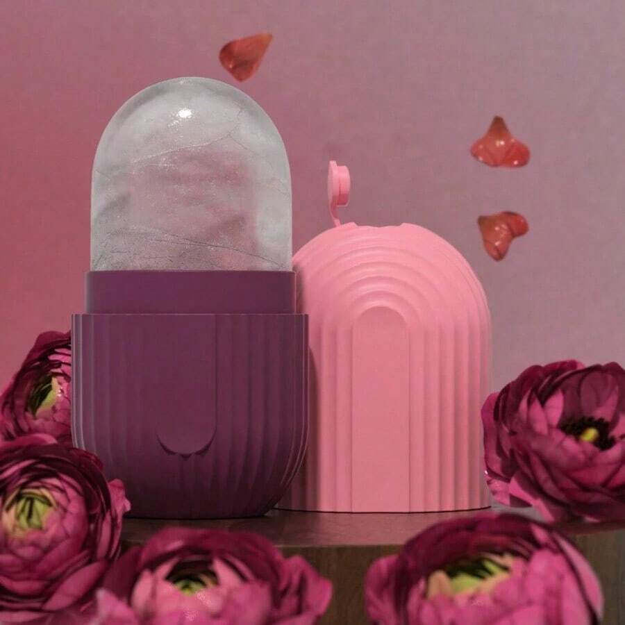 1pc Silicone Ice Face Roller - Massage Skin - Beauty Facial Massage Roller For Eyes, Neck, And Face - Skin Care Tool,Beauty,Skin Care Products,Spa,Self Care,Skin Care Tools,Face Care,Esthetician Supplies,Massage,Face Massage Tool,Face Roller,Ice Roller,Ice Roller Face - 玫紅色 - 查看 1