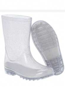 Pink Glitter Waterproof Children's Rain Boot R – Durable And Non-Slip High-Top Rain Boot For Girls "Magic Glitter" - High-top Glitter/Silver - View 1