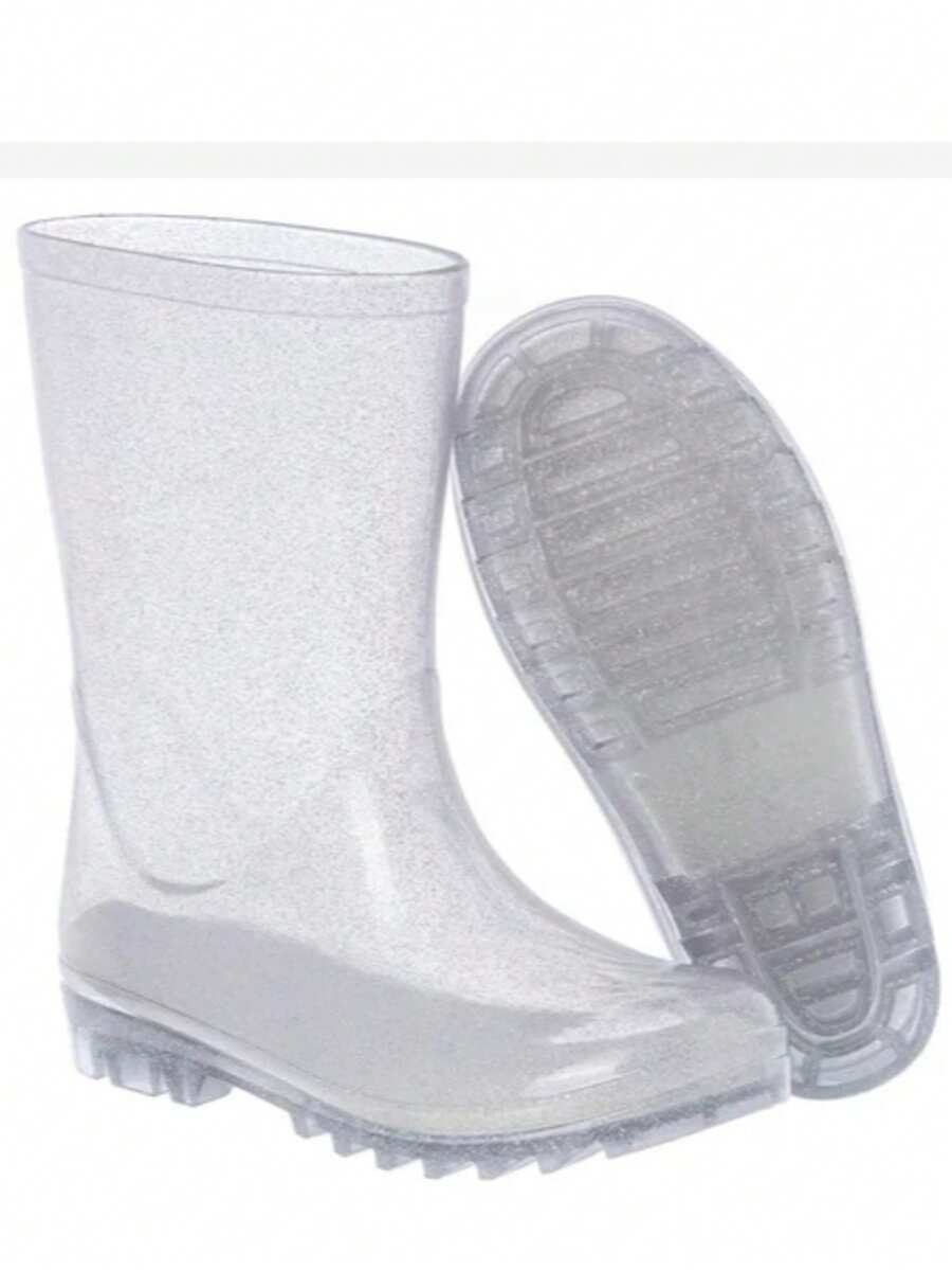 Pink Glitter Waterproof Children's Rain Boot R – Durable And Non-Slip High-Top Rain Boot For Girls "Magic Glitter" - High-top Glitter/Silver - View 1