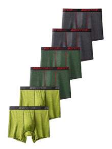 6pcs/Pack Plus Size Men's Letter Print Elastic Waist Boxer Briefs, M-XXXL - Multicolor - View 12