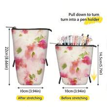 Trousse à crayons en style aquarelle tie-dye, boîte de rangement pour fournitures de bureau, sac organisateur de papeterie pour étudiants, étui cylindrique rétractable à la mode. Convient aux élèves du primaire et du secondaire - grande capacité, design à fermeture éclair. Trousse à crayons pour filles, applicable pour les enseignants et les étudiants, porte-monnaie/portefeuille multifonction portable pour les fournitures scolaires et de bureau, sac à papeterie debout - Multicolore - Voir 13
