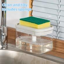 1/2个装二合一台面厨房洗洁精分配器，洗洁精分配器（含海绵） - 多色 - 查看 4