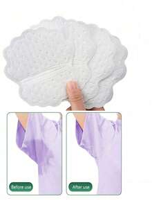 50pcs Disposable Non-Woven Invisible Sweat-Absorbing Pads, Simple White Underarm Sweat Pads, Long-Lasting Effective Sweat Control, Invisible Moisture Absorption, Comfortable Fit For Underarms, Suitable For Outdoor Travel, Sports, Outdoor Activities And Summer Body Care, Unisex - Multicolor - View 2