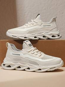 Casual Sneakers, Athletic Shoes, Student Shoes, Fashionable Versatile Sporty Shoes For Men, All Season - Beige - View 4