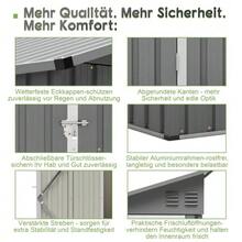 4'x8' Metal Garden Shed, Attachment Shed With Lockable Door And 2 Ventilation Openings, Tool Storage For Backyard & Patio, Grey - 灰色的 - 查看 7