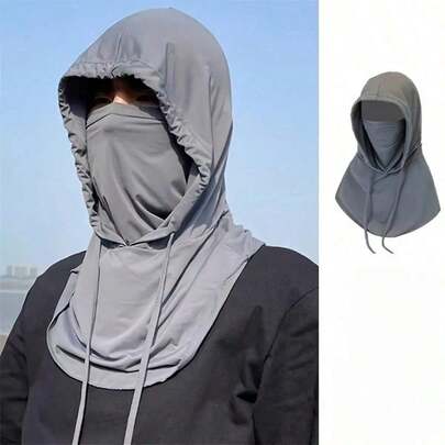 Bộ sản phẩm gồm 1 mũ và khẩu trang chống nắng, che cổ và toàn bộ khuôn mặt, có khả năng chống tia UV khi đạp xe.