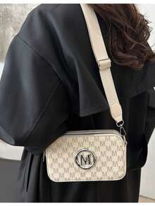2025 New Fashion Classic Versatile Solid Color PU Waterproof Material Rhombus Design Retro Chic Metal Animal Logo Decor Square Shoulder Bag Crossbody Bag Letter Pattern Decor Design Suitable For Shopping Women Animal Print Tote Bag - trắng - Xem 11