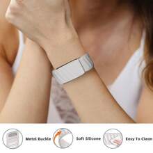 Silikon Smartwatch-Armband kompatibel mit 5.0 MG Herzfrequenzmesser, weiches verstellbares Ersatzarmband-Zubehör, Unisex Sportarmband, kompatibel mit 5.0 MG Uhrarmband, Schnellverschluss-Armband - 25 mm - Übersicht 4