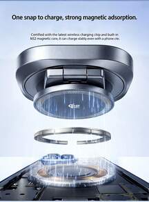 REMAX Cargador inalámbrico magnético de 25 W, cargador inalámbrico magnético de escritorio, diseño plegable, compacto y portátil, rotación libre de 360°, nuevo protocolo de carga inalámbrica Qi 2.2, compatible con teléfonos móviles, auriculares, tabletas y relojes. - Color de lata - Ver 5