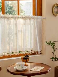 1pc Multi-Color Tassel Translucent Short Curtain - 1PC - View 2