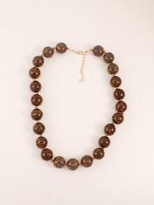 1 pieza Collar con colgante de resina con efecto de nube y diseño geométrico redondo de estilo bohemio, con cierre de metal, joyería hecha a mano para uso festivo o diario - Collar de cuentas anudadas con forma de nube - Ver 42