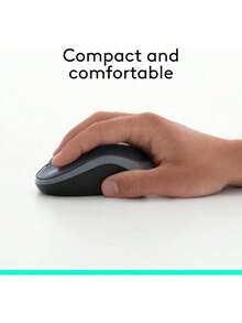 Logitech 罗技 M186 无线鼠标，2.4GHz 频段，配备 USB 迷你接收器，电池续航时间长达 12 个月，1000 DPI 光学追踪，左右手通用，兼容 PC、Mac 和笔记本电脑。 - 查看 7