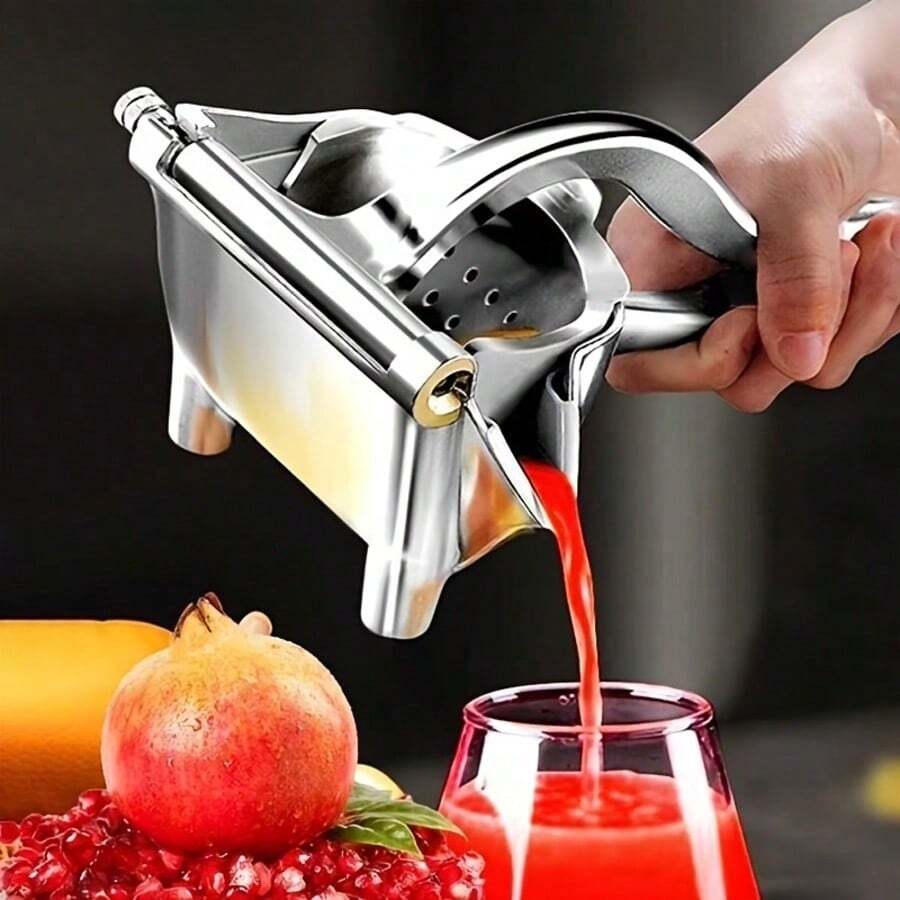 1pc Stainless Steel & Plastic Manual Lemon Juicer, Easy Squeeze Design, Suitable For Extracting Lemon & Orange Juice, Kitchen Tool