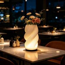USB Powered Fashionable Creative Vase Lamp, 3 Styles Available, Can Hold Fresh Flowers/Plants, Dimmable, 3-Color Adjustable, Soft Layered Lampshade, Suitable For Home, Bedroom, Living Room, Cafe, Etc. - Fashion - View 2