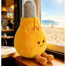 Fun And Cute Realistic Light Bulb Plush Doll, Soft Sofa Throw Pillow, Creative Bedroom Decor Doll Gift, Lifelike Design With Exquisite Details, Cute And Adorable Small Feet, Soft And Comfortable, Smooth Fabric, Soft Touch, Good Resilience, Filled With Fluff, Full Of Ritual, Birthday Gift For Friends - Multicolor - View 6
