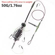 FTK Carp Bait 30-80g Fish Cage To Send Three Tied String Hooks High Carbon Steel Metal Feeder Sinker Artificial Bait Accessories - Multicolor - View 12