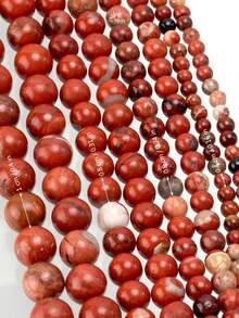 Yumfeel 1 Strand Natural Red Jasper Beads, Length 38cm/15inch, Size 4/6/8/10mm, Approx 36-95pcs Smooth Round Loose Beads, Suitable For DIY Bracelets And Necklaces Women's Jewelry. Jewelry Making Materials, Decorative Beads. Handmade Christmas/Valentine's Day Gifts. - Multicolor - View 3