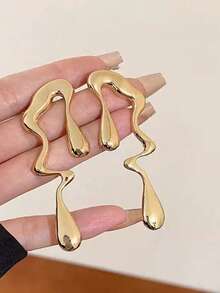 一对欧美夸张不对称音符耳环 - 水滴 - 查看 8