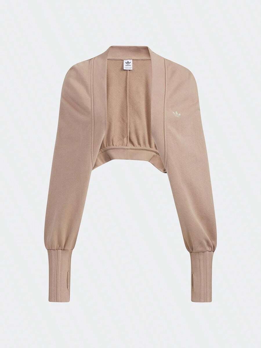 Adidas 女士短款休闲舒适运动开衫,春/秋 - 粉紅棕 - 查看 1