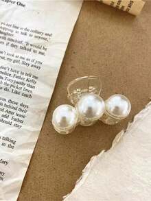 1pc Elegant Charming Petite Cute Faux Pearl Hair Clip Suitable For Bangs And Back Of Head - Multicolor - View 5