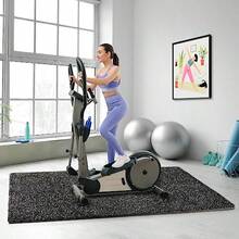 Sivan Fitness 1/2" Thick Rubber Top High Density EVA Foam Gym Flooring for Home Gym - 24 Sq Ft Exercise Mat Tiles for Workout Yoga MMA Heavy Exercise Equipment Mat - 6 Interlocking Gym Floor Mat - Negro/Azul - Ver 5