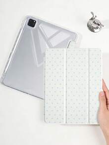 1件全透明壓克力外殼三折平板保護殼 淺藍波點彩繪設計 相容 iPad 10代/11代/10.2/10.5/Air4/Air5/10.9/Pro 11/Air 11-In.(M2)-2024/Pro 11-In.(M4)-2024/Air 11-Inch (M3) 2025/(A16) 11吋 11代 2025 Mini6/Mini7/Air1/Air2/9.7/Air 8(M4)2026(11-Inch) 機型 - 彩色 - 查看 6