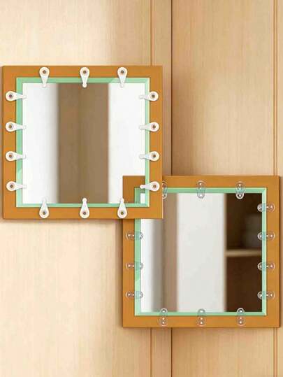 10 cái, 50 cái, 100 cái. Kẹp gắn gương trong suốt - Giá đỡ kính không cần khoan cho tủ quần áo và khung ảnh