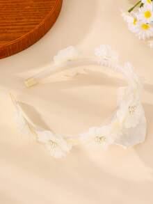 1pc/3pcs Girls Pearl & Faux Flower Headband Set, Suitable For Daily Decoration, Gift - Multicolor - View 5