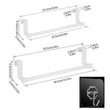 Long Kitchen Towel Bar, Stainless Steel Towel Rack For Cabinet Door, Bathroom & Kitchen - Black - View 23