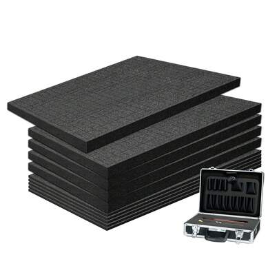 10 Pack Pick And Pluck Foam – 16"X12"X1" & 16"X12"X0.4" Inserts For Pelican Cases, Board Game Boxes, Drawers – Customizable Foam