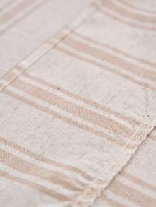 1pc Striped Ruffled Tablecloth, American Farmhouse Style Minimalist Decor, Suitable For Dining Table, Coffee Table, TV Stand, Entryway, Parties, Weddings, Picnics, Home Decor, All Seasons - Apricot - View 11