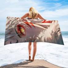 Inuyashas Anime Beach Towel Poncho Cartoon Bathing Towels Cover-Ups Quick Dry Sand Free Yoga Spa Gym Pool Mountain Climbing Towel - 75*150 - 查看 6
