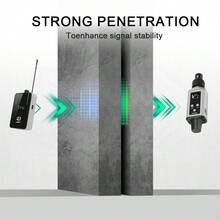 Sistema de monitoreo inalámbrico profesional LMBGM con transmisor y receptor de clip, carga USB, pantalla UHF HD, 16 frecuencias seleccionables, apto para conciertos, estudios de grabación, actuaciones en vivo, eventos al aire libre, disponible en opciones de 1 o 2 receptores - View 6