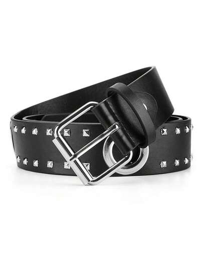 New Stylish Rivet Belt Heavy Metal Y2K Belt Punk Rock Hip-Hop Style Waist Belt - Accessory For Gift Giving Or Personal Style,For Men - Versatile For Jeans, Dresses & Casual Wear & Party