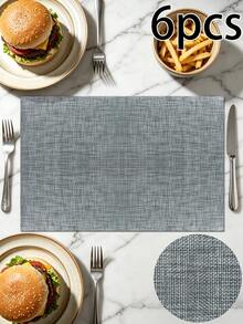 1/4/6/120pcs Luxury Rectangular PVC Woven Placemats, And Odorless, Waterproof, Oil-Proof, Washable, Easy To Clean, Good Heat Insulation, Effectively Protects Dining Table And Kitchen Countertop, Reversible, Flexible And Non-Deforming, Wear-Resistant And Durable, Long-Lasting, Lightweight And Easy To Store; High-Quality Texture, Both Practical Tableware Mat, Bowl/Plate/Cup Coaster, And Beautiful Tabletop Decoration Mat - Multicolor - View 28