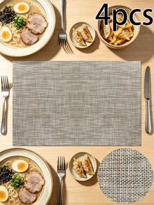1/4/6/120pcs Luxury Rectangular PVC Woven Placemats, And Odorless, Waterproof, Oil-Proof, Washable, Easy To Clean, Good Heat Insulation, Effectively Protects Dining Table And Kitchen Countertop, Reversible, Flexible And Non-Deforming, Wear-Resistant And Durable, Long-Lasting, Lightweight And Easy To Store; High-Quality Texture, Both Practical Tableware Mat, Bowl/Plate/Cup Coaster, And Beautiful Tabletop Decoration Mat - Multicolor - View 17