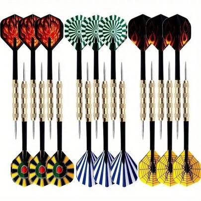 Easytoday 18pcs New Darts Set, Leisure Darts Game, Suitable For Entertainment, Training And Competition
