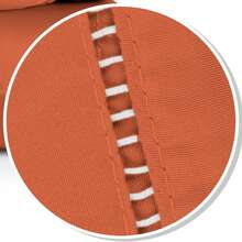 Fitted Sheet Set With Elastic + Pillowcase, 400 Thread Count Percale Flex Luxury, Peach Touch, Single, Full, Queen, King - Terracotta - View 2