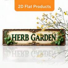 2D Flat, 1pc Metal Herb Garden Sign - Large Vintage Green Herb Plant Wall Decor With Herb Name (English Text) - Farmhouse, Cafe, Bar, Home Decor - Durable Plaque, Suitable For Herb Lover Gift (16"X4"/40x10cm), 2D Flat - A - View 5