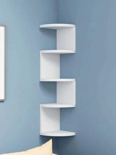 5-Tier Corner Wall Mount Floating Shelves, Suitable For Home, Living Room, Bedroom, Office, Bathroom, Small Spaces Decor